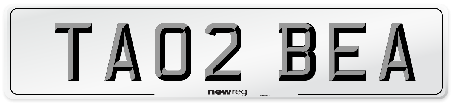 TA02 BEA Number Plate from New Reg
